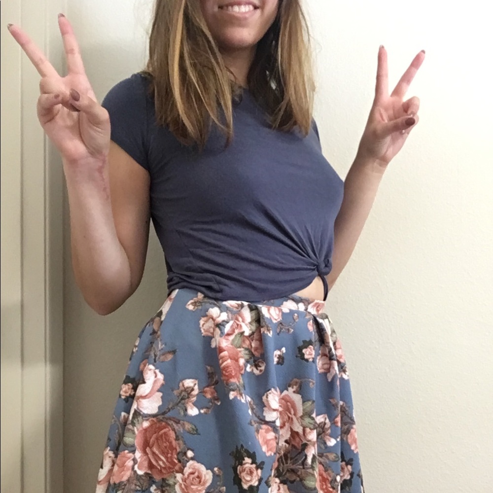 Floral skater skirt